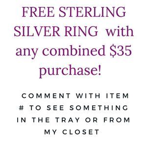 FREE 925 Sterling Silver Adjustable Ring! See Details!